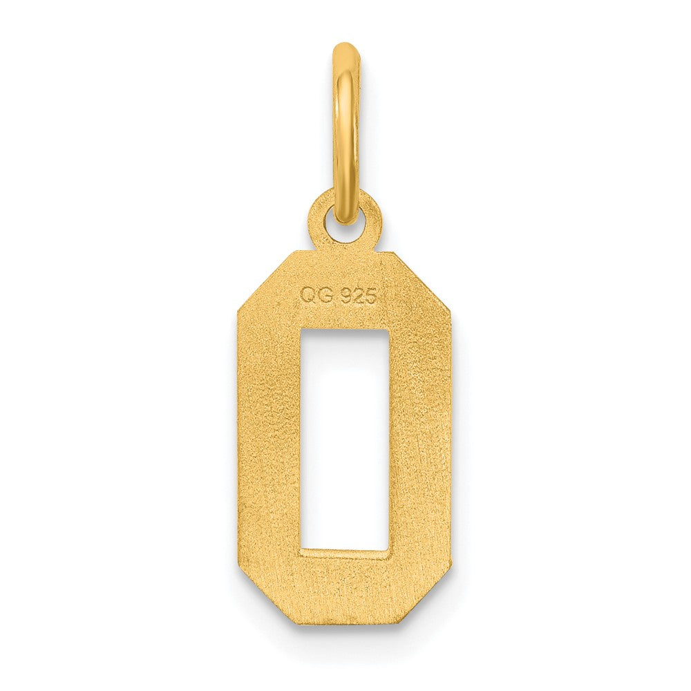 Sterling Silver/Gold-plated Satin Number 0 Charm