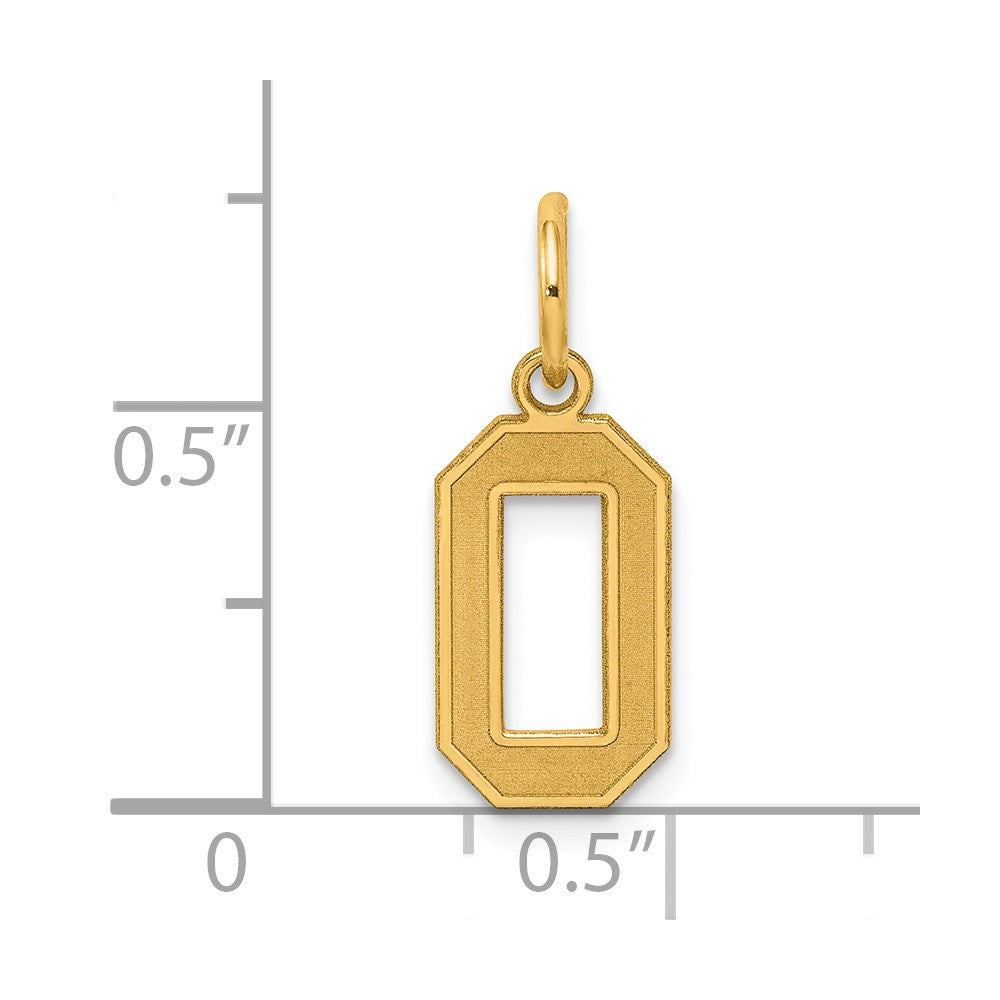Sterling Silver/Gold-plated Satin Number 0 Charm