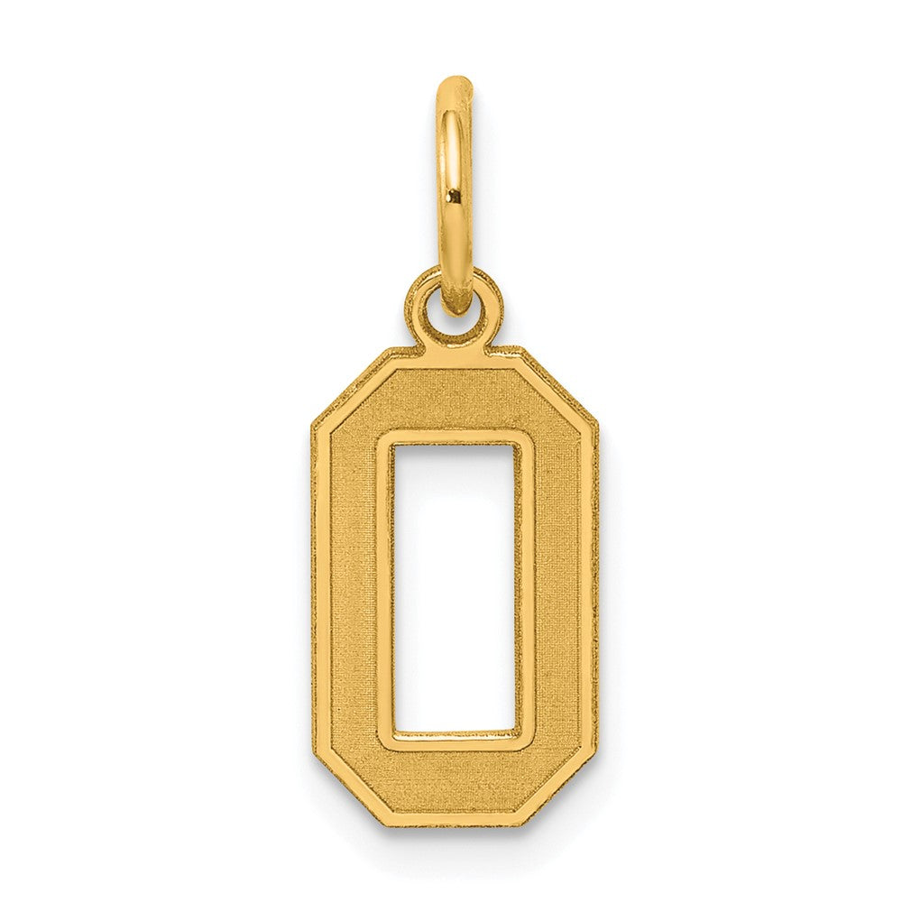 Sterling Silver/Gold-plated Satin Number 0 Charm