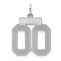 Sterling Silver Rhodium-plated Small Satin Number 00