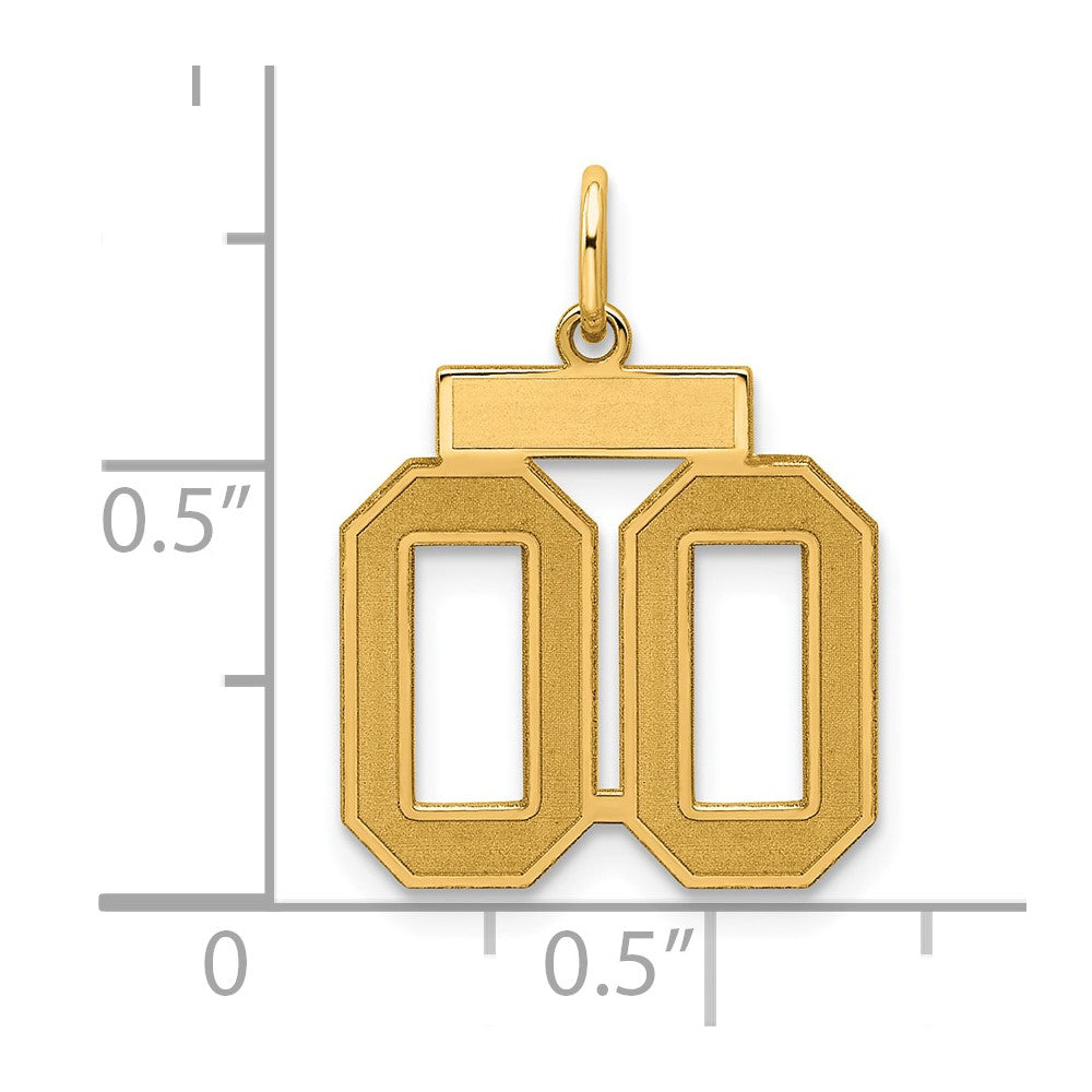 Sterling Silver Gold-plated Small Satin Number 00