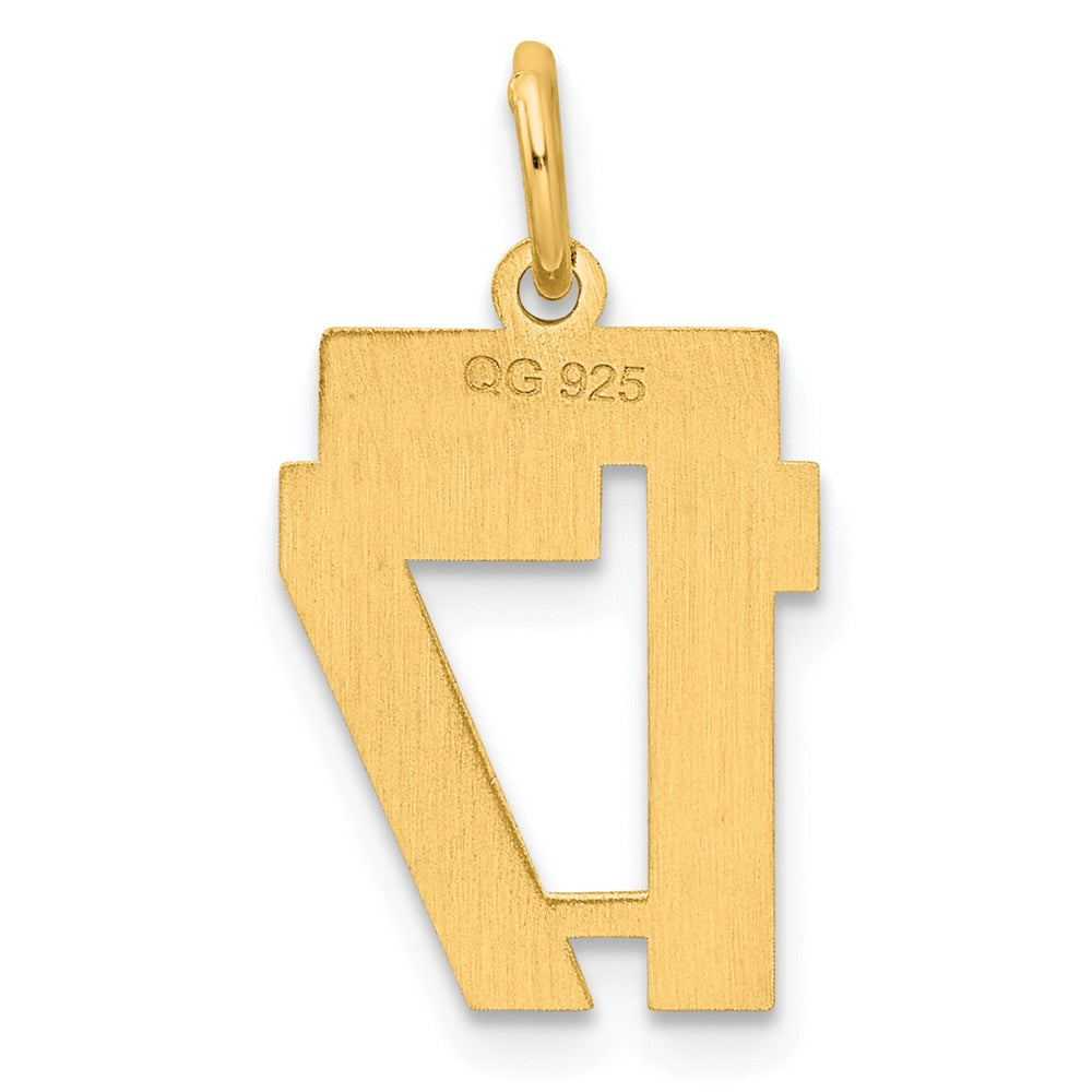 Sterling Silver/Gold-plated Satin Number 17 Charm