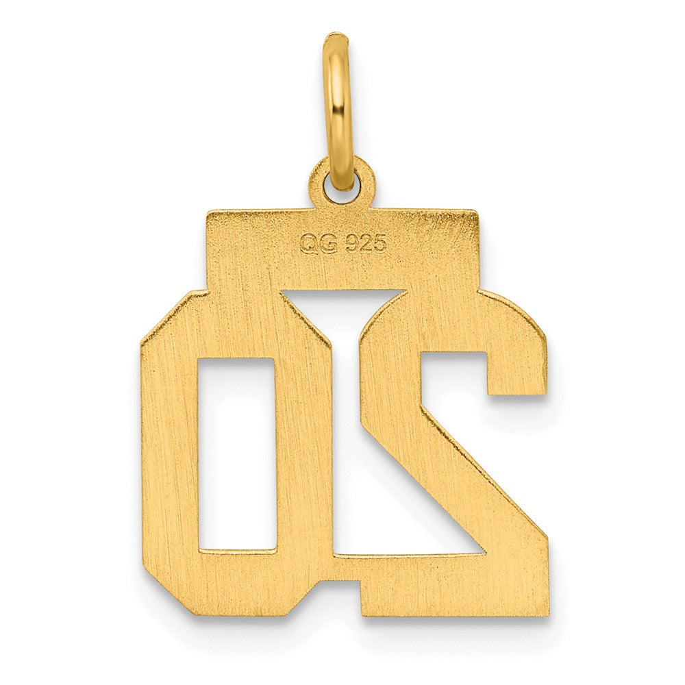 Sterling Silver/Gold-plated Satin Number 20 Charm