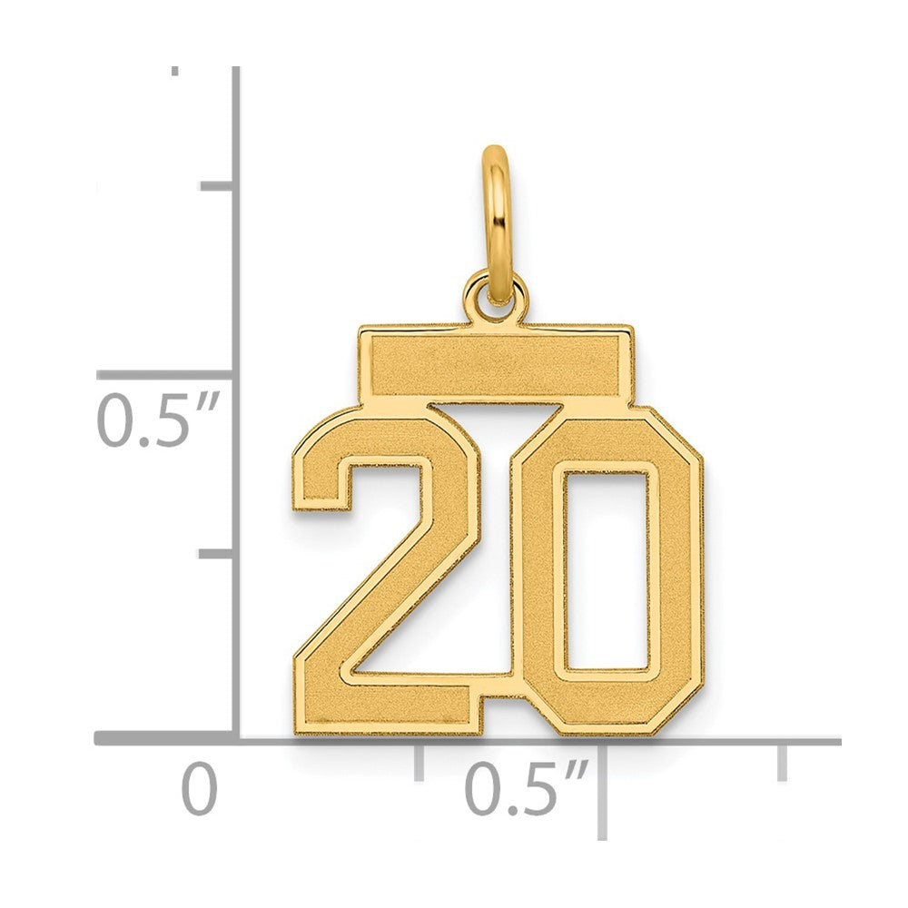 Sterling Silver/Gold-plated Satin Number 20 Charm
