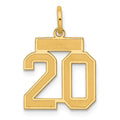 Sterling Silver/Gold-plated Satin Number 20 Charm