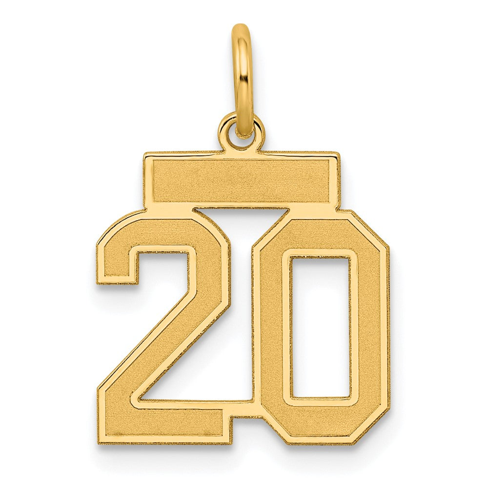 Sterling Silver/Gold-plated Satin Number 20 Charm