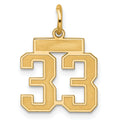 Sterling Silver/Gold-plated Satin Number 33 Charm