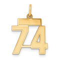Sterling Silver/Gold-plated Satin Number 74 Charm