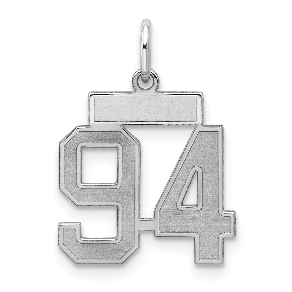Sterling Silver/Rhodium-plated Satin Number 94 Charm