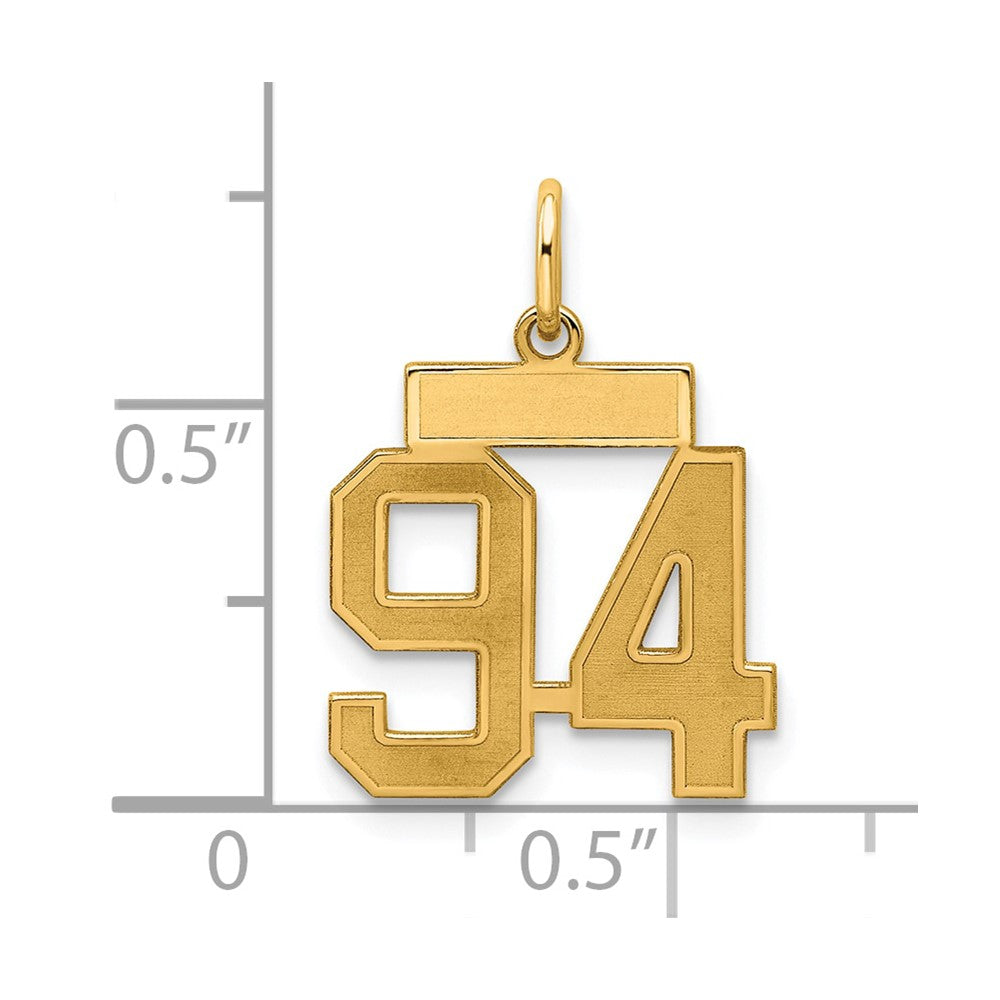 Sterling Silver/Gold-plated Satin Number 94 Charm
