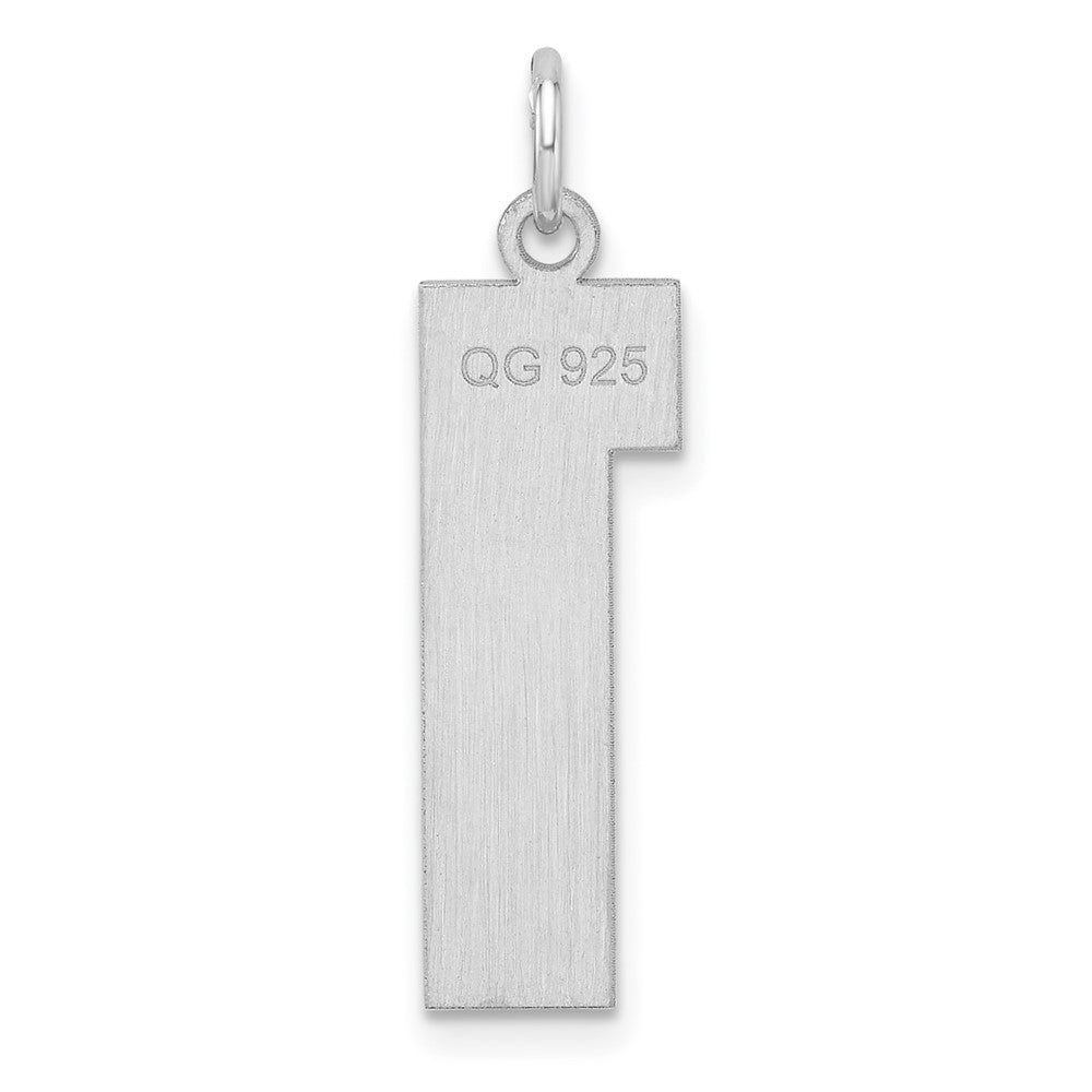 Sterling Silver/Rhodium-plated Polished Number 1 Charm