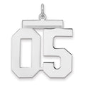 Sterling Silver/Rhodium-plated Polished Number 05 Charm
