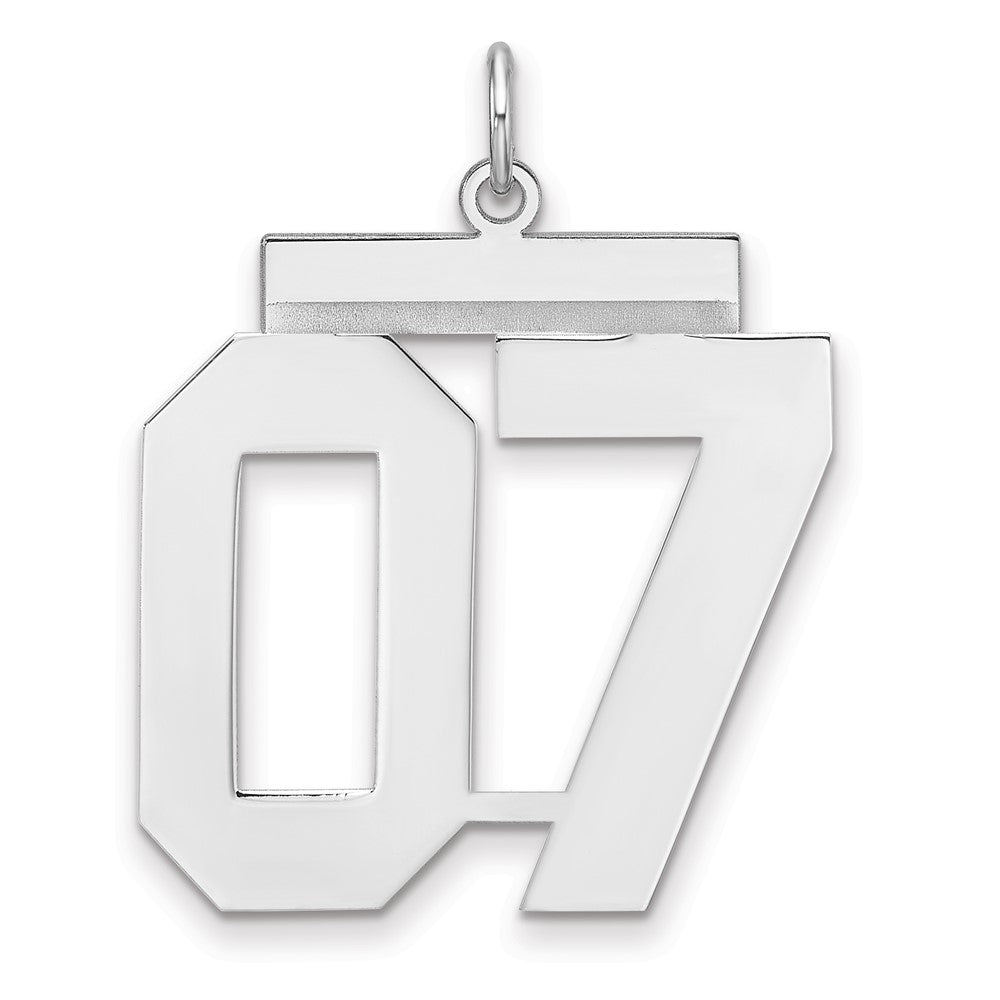 Sterling Silver/Rhodium-plated Polished Number 07 Charm