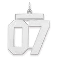 Sterling Silver/Rhodium-plated Polished Number 07 Charm