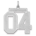 Sterling Silver/Rhodium-plated Satin Number 04 Charm