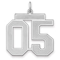 Sterling Silver/Rhodium-plated Satin Number 05 Charm