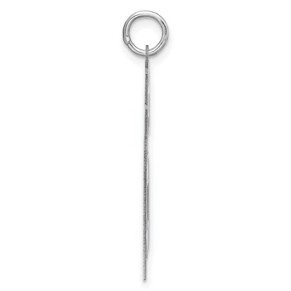 Sterling Silver/Rhodium-plated Satin Number 76 Charm