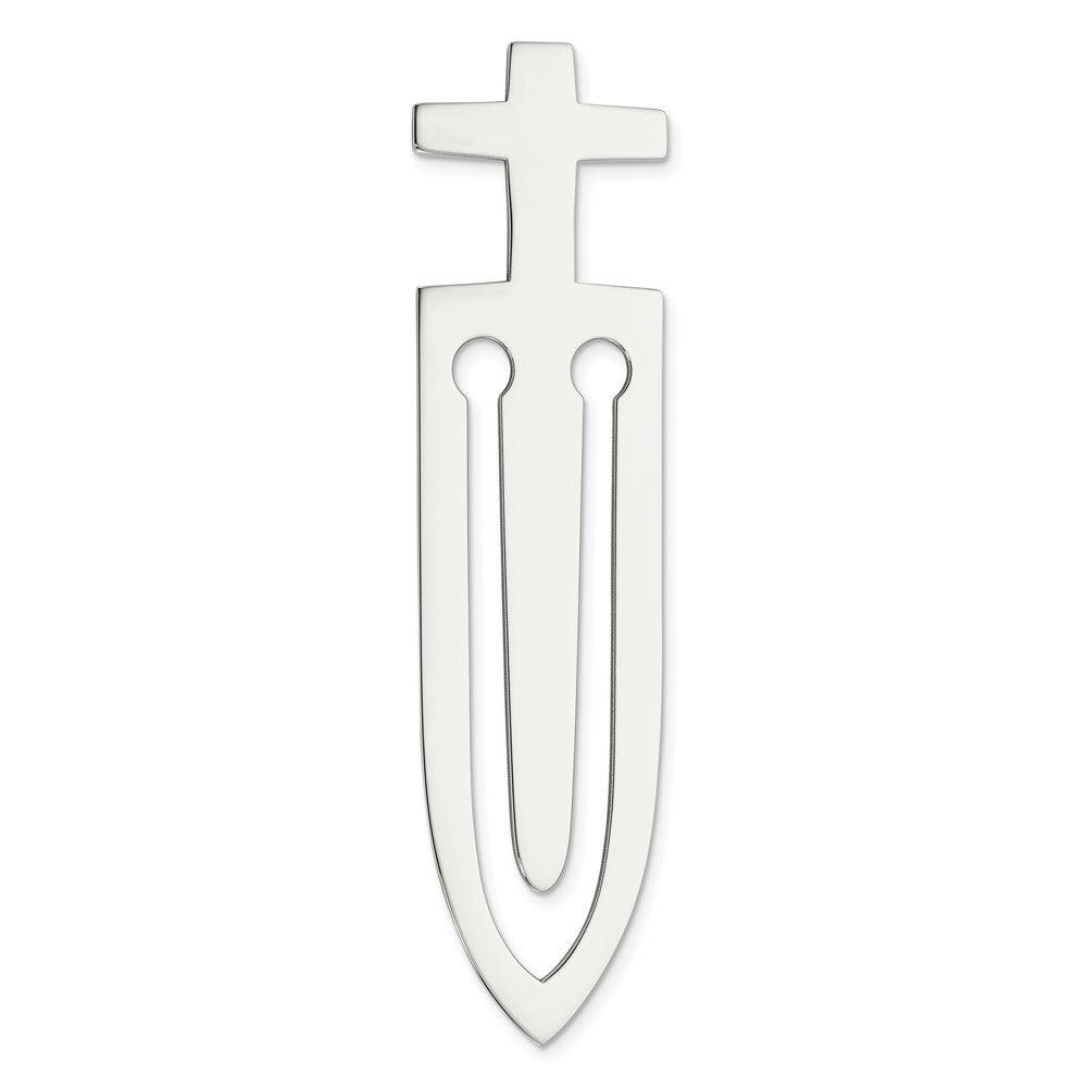 Sterling Silver Rhodium-plated Cross Bookmark