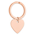 Sterling Silver Rose Gold-plated Heart Key Ring