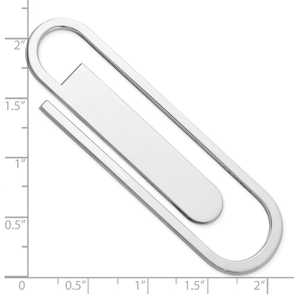 Sterling Silver Rhodium-plated Bookmark / Money Clip
