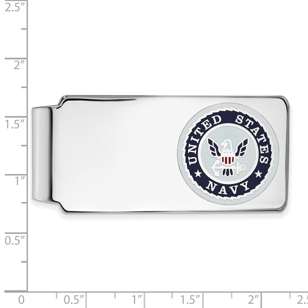 Sterling Silver Rhodium-plated U.S. Navy Money Clip
