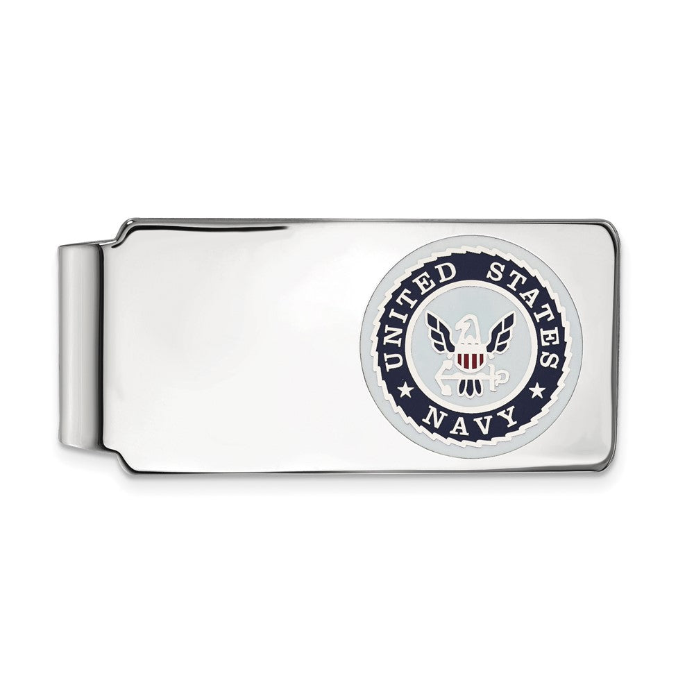 Sterling Silver Rhodium-plated U.S. Navy Money Clip