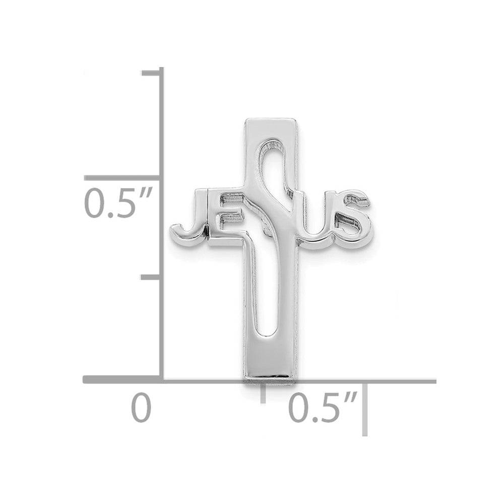 Sterling Silver Rhodium-plated Jesus Cross Tie Tac