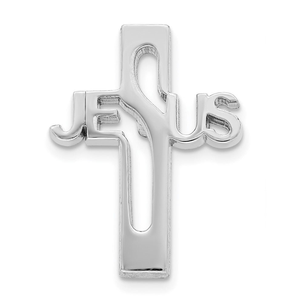 Sterling Silver Rhodium-plated Jesus Cross Tie Tac