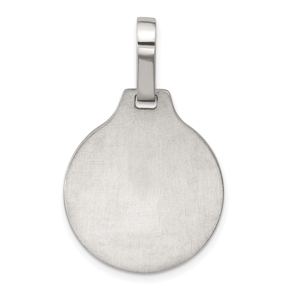 Sterling Silver Black Epoxy Bass Fish Pendant