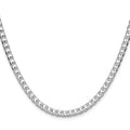 Sterling Silver Rhodium-plated 4mm D/C Square Franco Chain