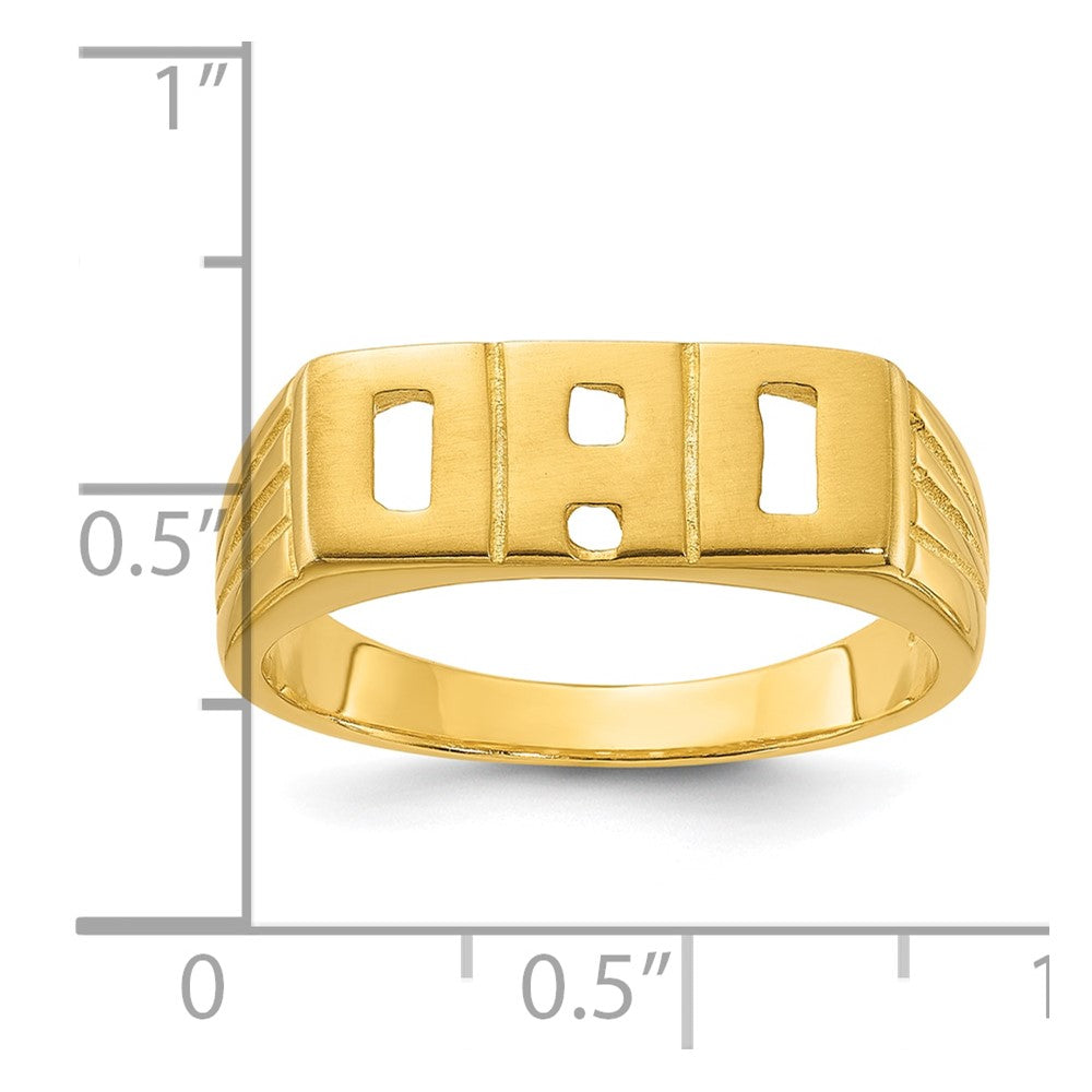 Sterling Silver Gold-tone Polished DAD Ring