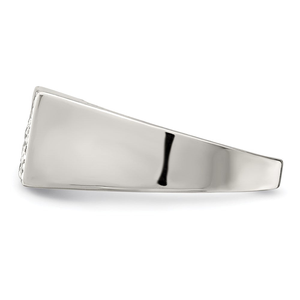 Sterling Silver Rhodium-plated Men's CZ Ring