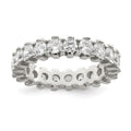 Sterling Silver Rhodium-plated CZ Eternity Band