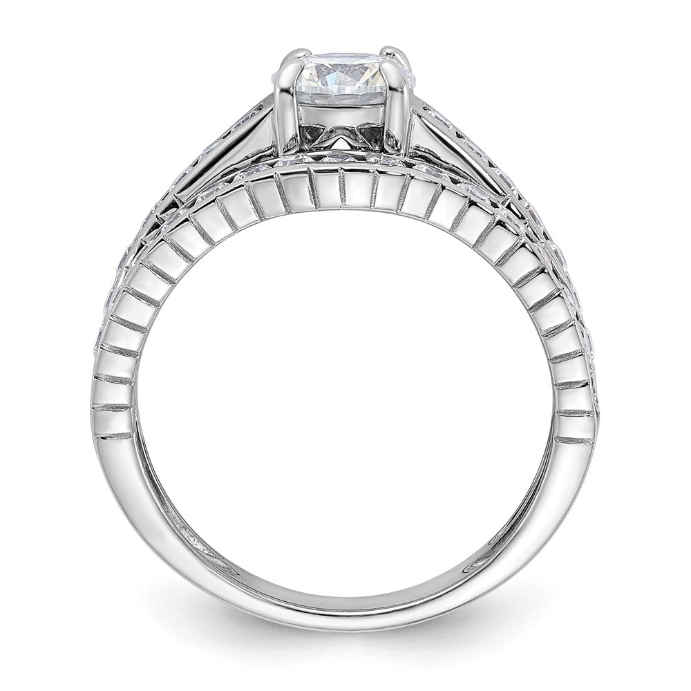 Sterling Silver Rhodium-plated 2-Piece CZ Wedding Set Ring