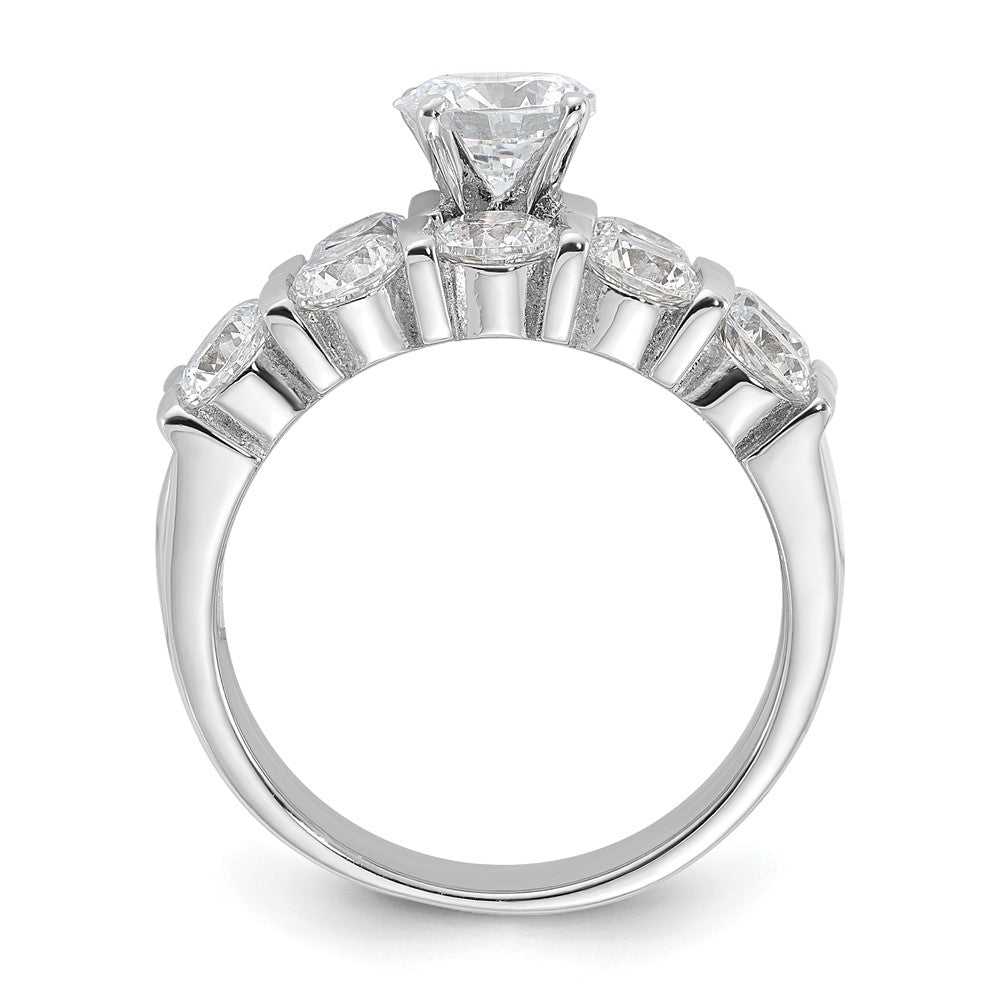 Sterling Silver Rhodium-plated 2-Piece CZ Wedding Set Ring