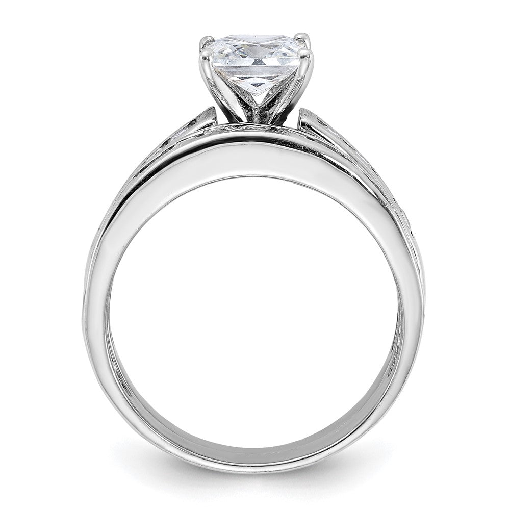Sterling Silver Rhodium-plated 2-Piece CZ Wedding Set Ring