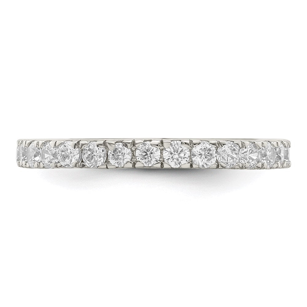 Sterling Silver Rhodium-plated CZ Ring
