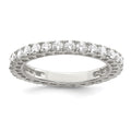 Sterling Silver Rhodium-plated CZ Ring