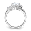 Sterling Silver Rhodium-plated 2-piece CZ Wedding Ring Set