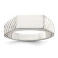 Sterling Silver 6x11mm Open Back Signet Ring