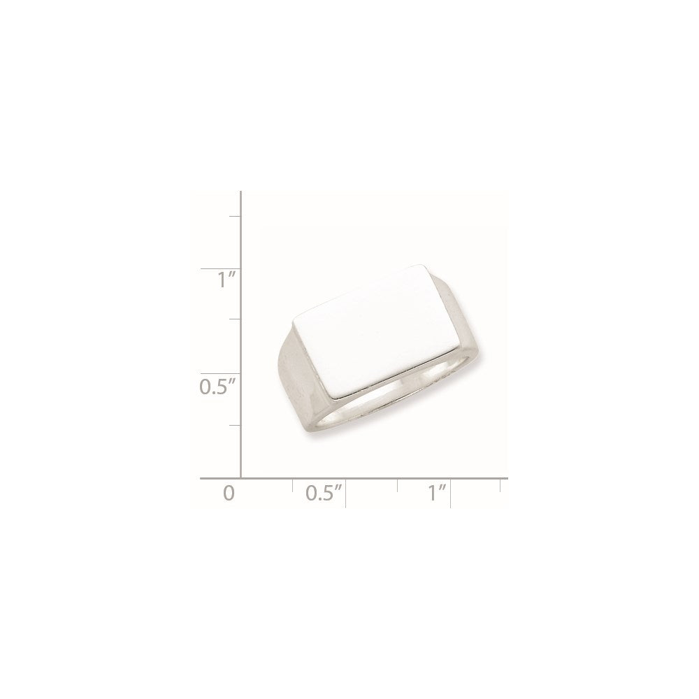 Sterling Silver 12x17mm Closed Back Signet Ring
