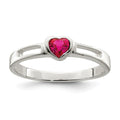 Sterling Silver Red CZ Heart Ring