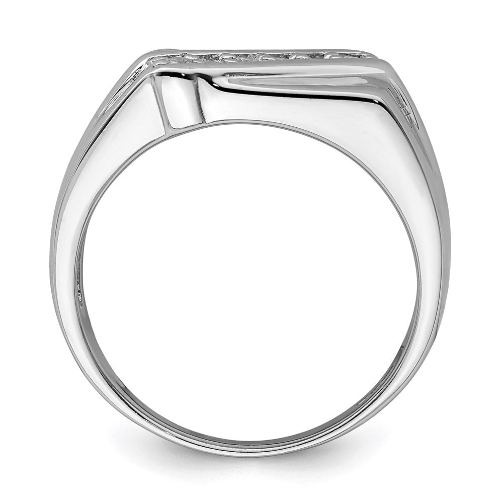 Sterling Silver Rhodium-plated Fancy CZ Ring