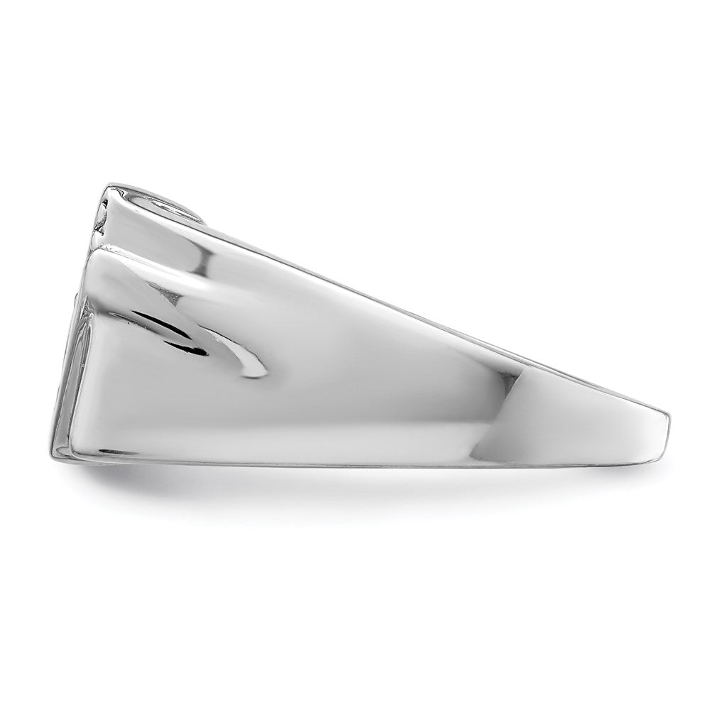 Sterling Silver Rhodium-plated Fancy CZ Ring