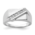 Sterling Silver Rhodium-plated Fancy CZ Ring