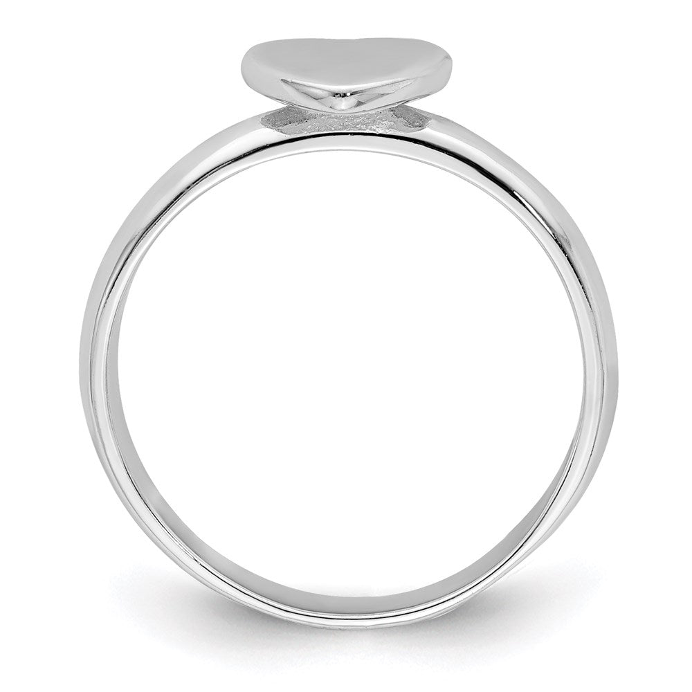 Sterling Silver Rhodium-plated Polished Heart Ring