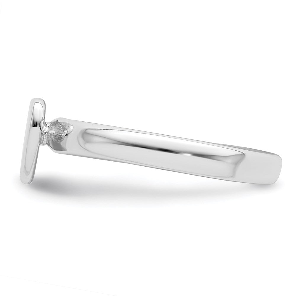 Sterling Silver Rhodium-plated Polished Heart Ring