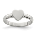 Sterling Silver Rhodium-plated Polished Heart Ring