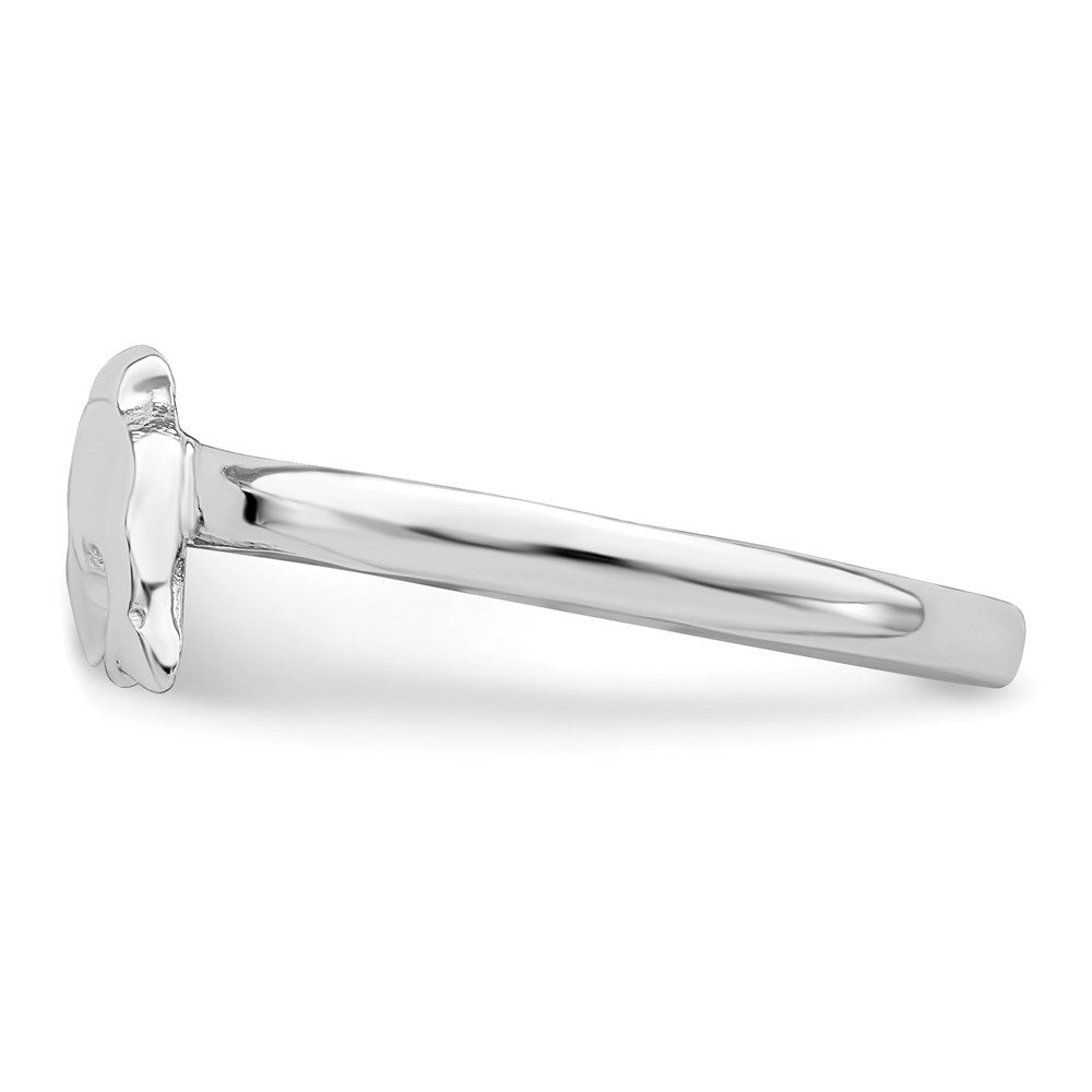 Sterling Silver Rhodium-plated Polished Dolphin Ring