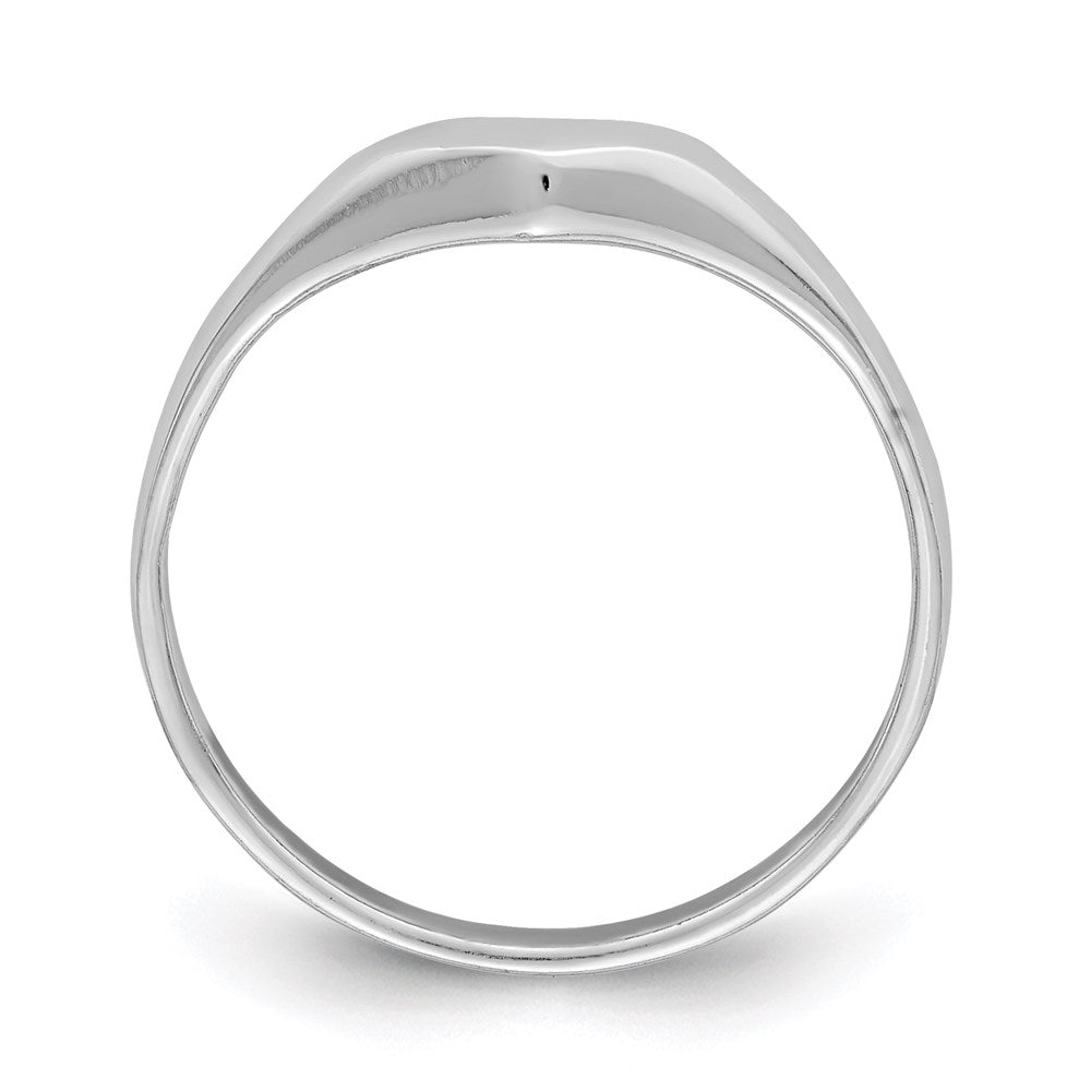 Sterling Silver RH-plated Polished Elongated Heart Ring